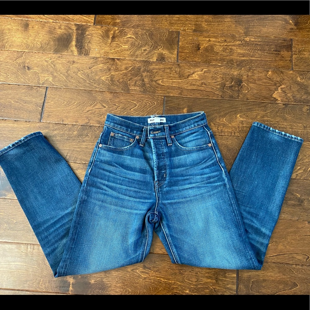 Madewell rivet & thread high rise stovepipe sz 25